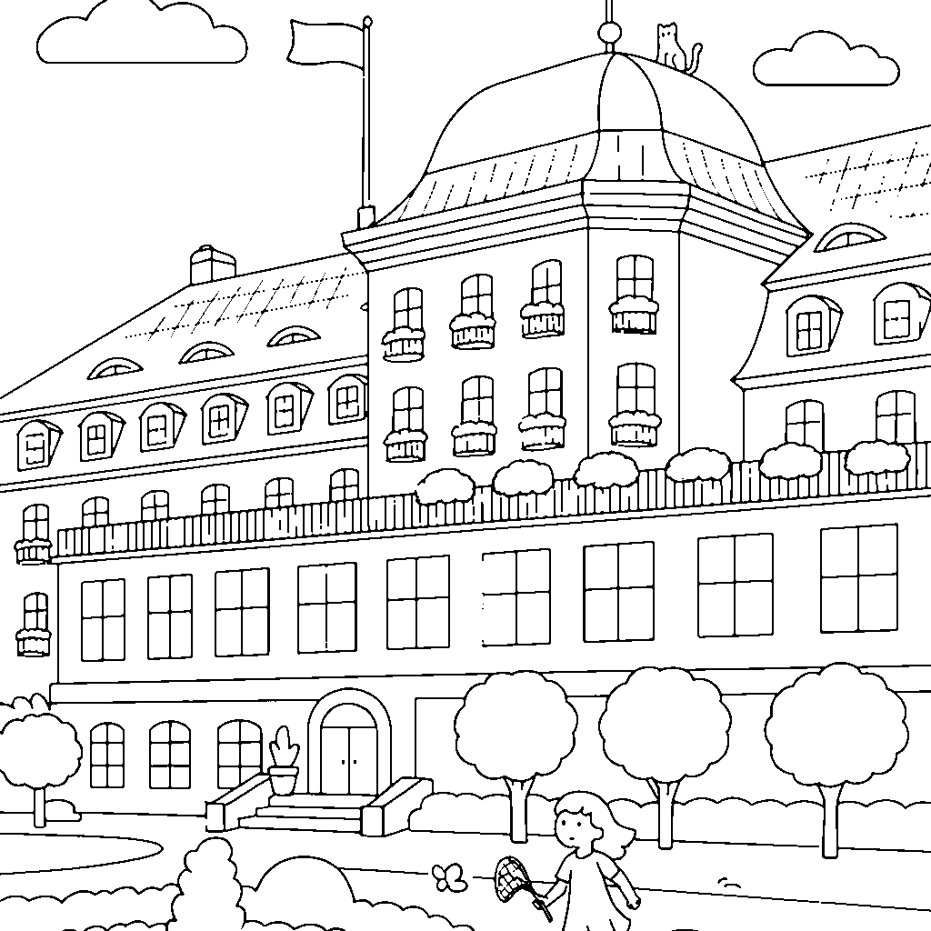 Ausmal-Welt: Kleine Ritter erobern das Grandhotel