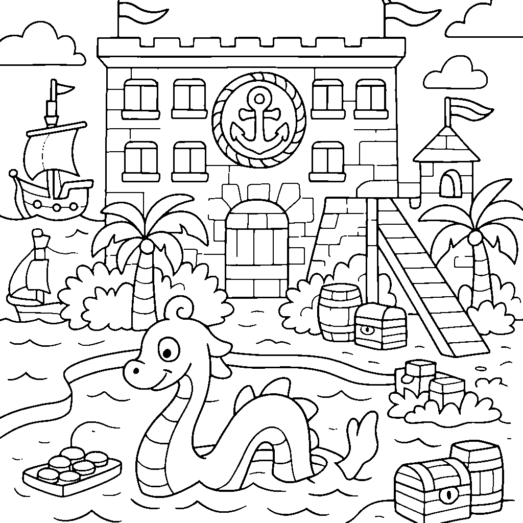 Ausmal-Welt: Die Piratenburg an der Schatzbucht